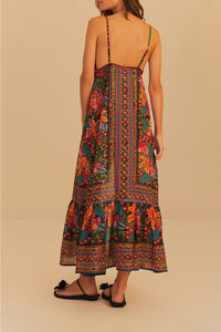 Robe longue Garden en coton - Noir