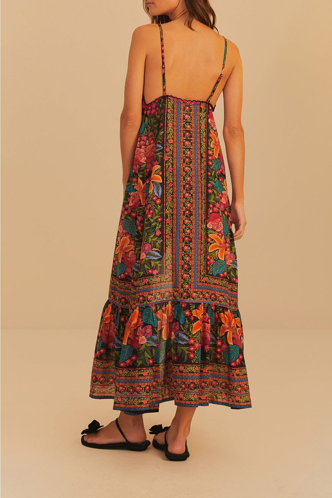 Robe longue Garden en coton - Noir
