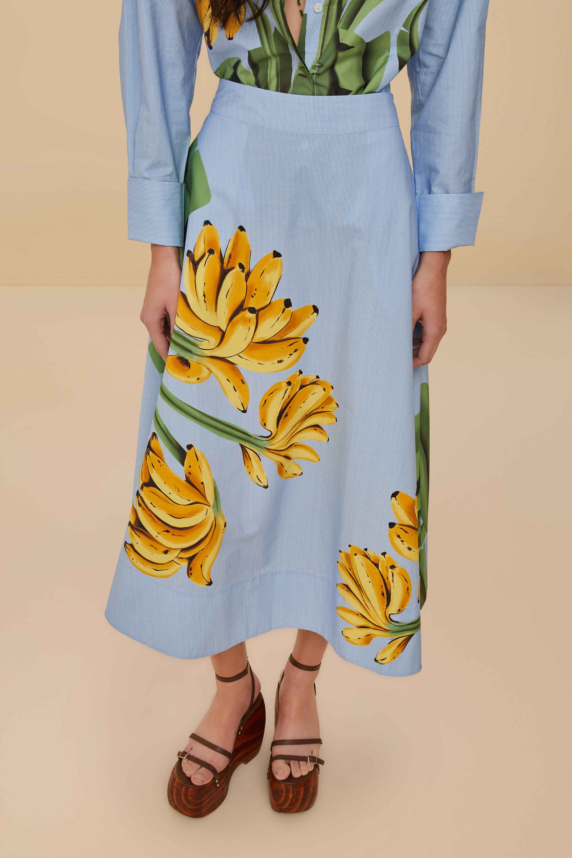 Jupe midi Banana - Bleu