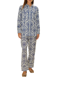 Chemise Tropical Cameo en lin - Bleu