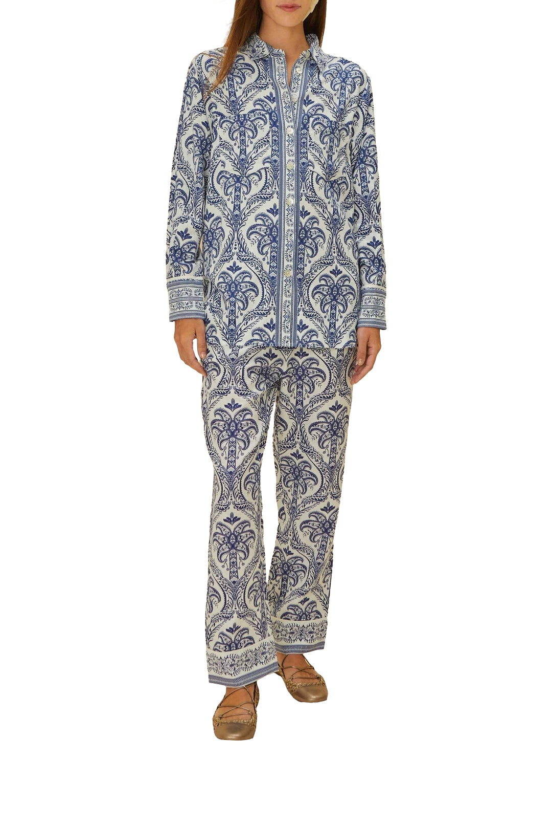 Chemise Tropical Cameo en lin - Bleu