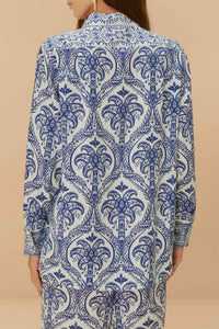 Chemise Tropical Cameo en lin - Bleu