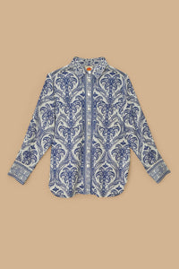 Chemise Tropical Cameo en lin - Bleu