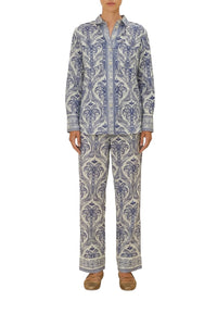 Pantalon Tropical Cameo en lin - Bleu