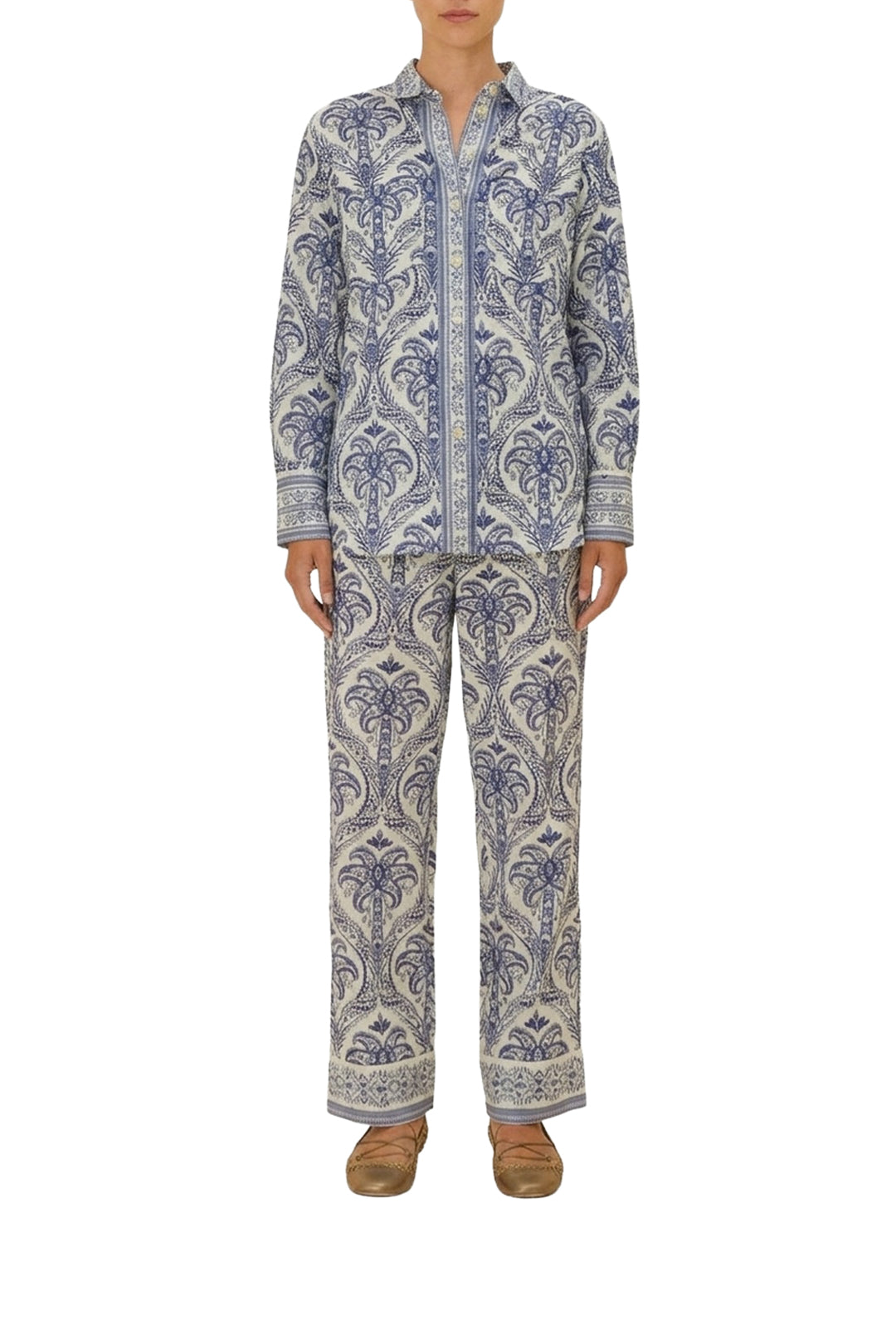 Pantalon Tropical Cameo en lin - Bleu