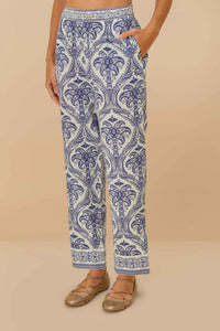 Pantalon Tropical Cameo en lin - Bleu