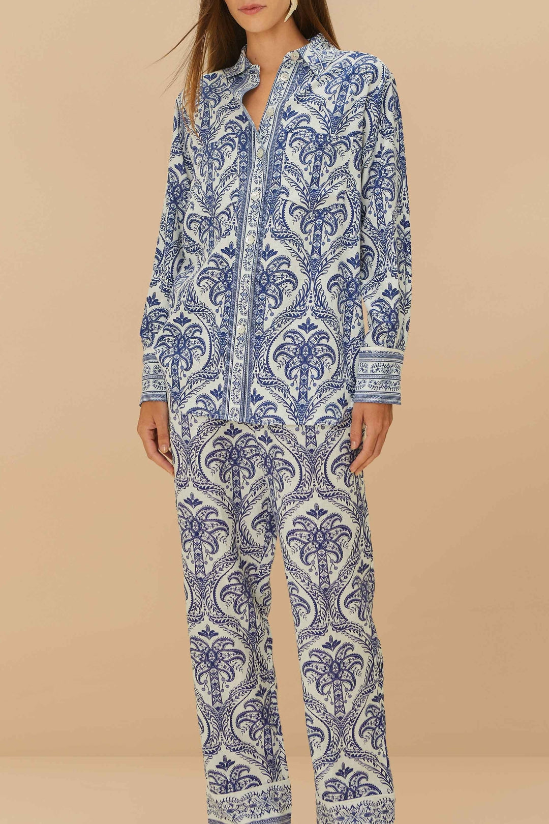 Pantalon Tropical Cameo en lin - Bleu