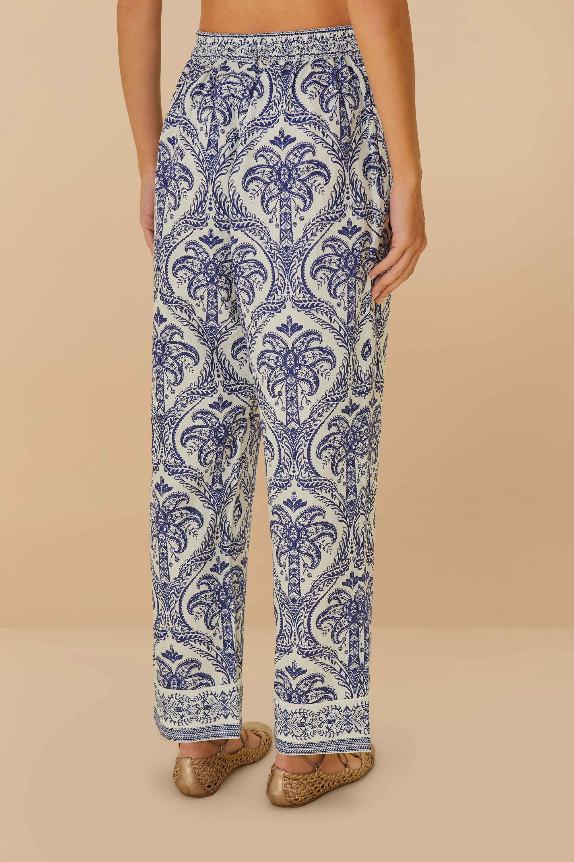 Pantalon Tropical Cameo en lin - Bleu