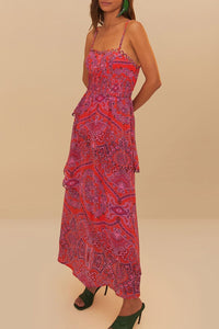 Paisley maxi dress - Red