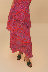 Paisley maxi dress - Red