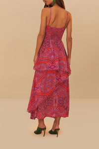 Paisley maxi dress - Red