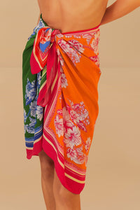 MEDIA OFF LINE_Paréo Floral bicolore - Multicolore
