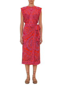 Paisley midi skirt - Red