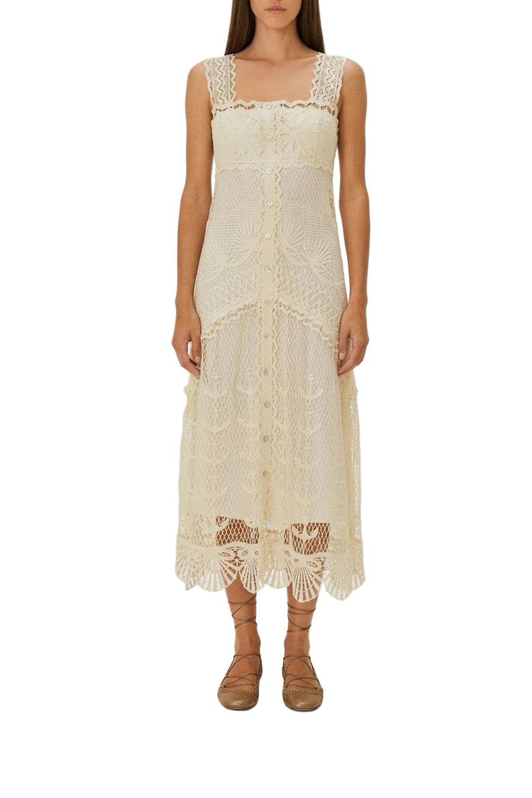 Robe midi Nautical - Blanc