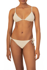 Haut de bikini Seashell en coton - Blanc