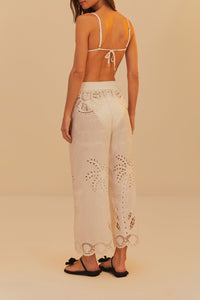Coconut Richelieu cotton trousers - White
