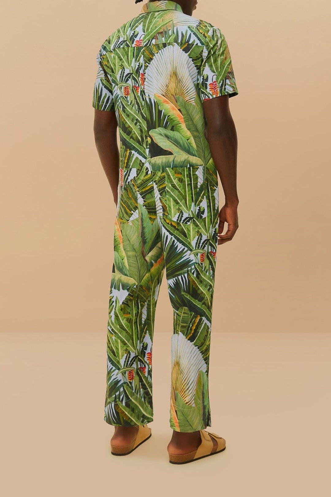 Amazonia Forest jumpsuit in linen - Green