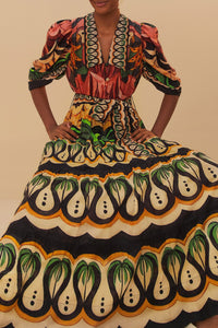 Robe longue Coconut Tree en coton - Multicolore