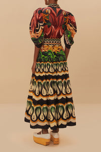 Robe longue Coconut Tree en coton - Multicolore