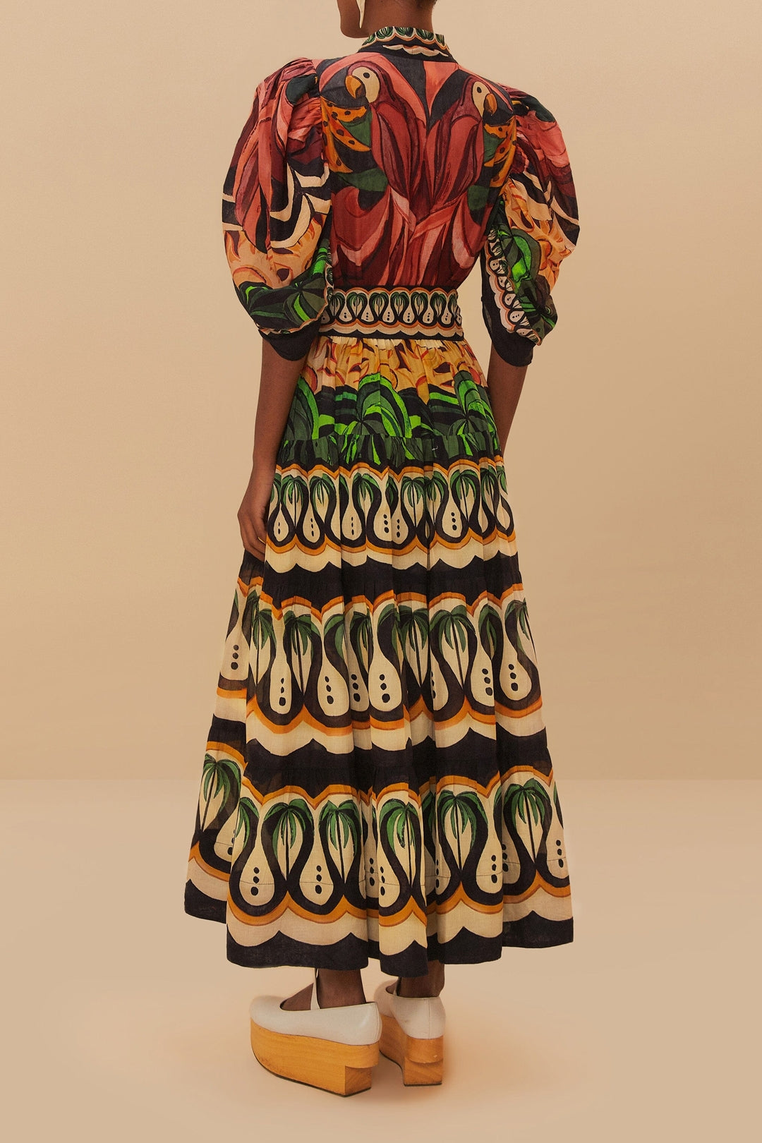 Robe longue Coconut Tree en coton - Multicolore