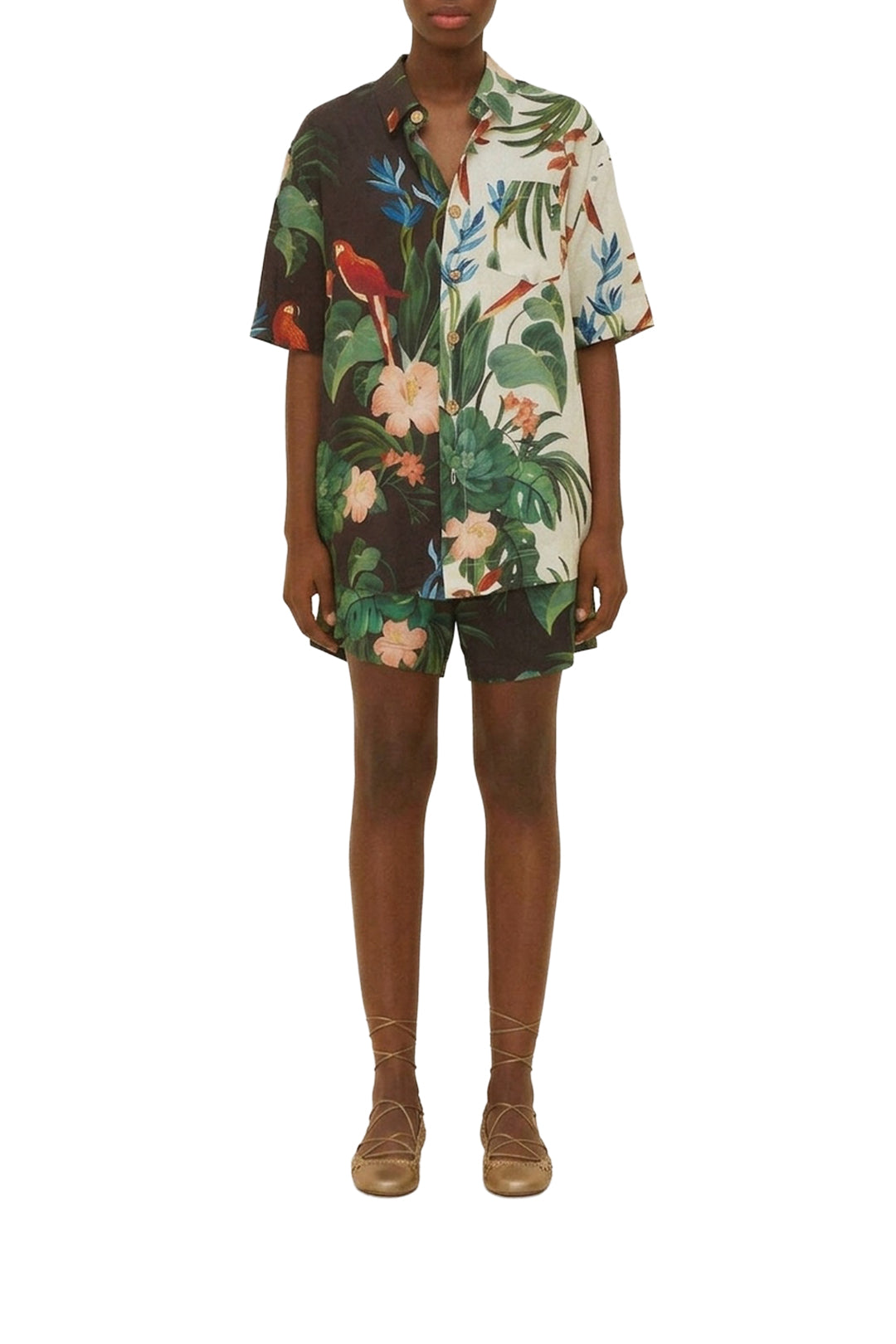 Short unisexe Midnight Macaw en lin - Noir