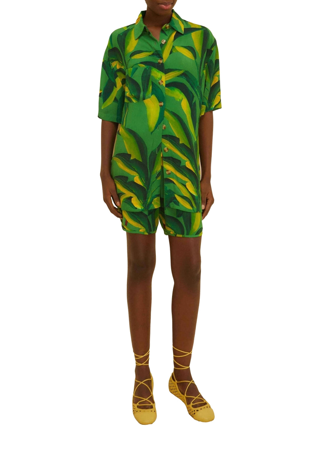 MEDIA OFF LINE_Chemise Banana Aquarela - Vert