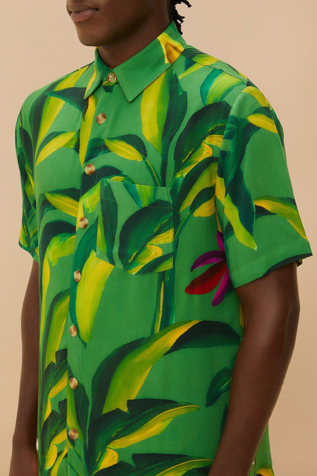 MEDIA OFF LINE_Chemise Banana Aquarela - Vert