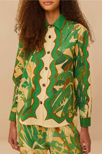 Chemise unisexe Tropical Isla en lin - Vert