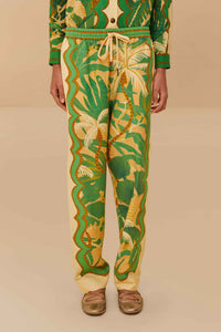 Pantalon unisexe Tropical Isla en lin - Vert