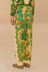 Pantalon unisexe Tropical Isla en lin - Vert