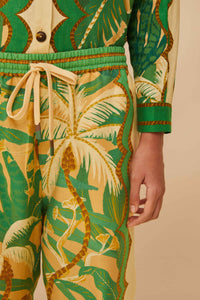 Pantalon unisexe Tropical Isla en lin - Vert