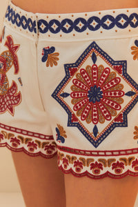 DJV_Marys Tiles Off White Jupes & Shorts - Marys Tiles Off White