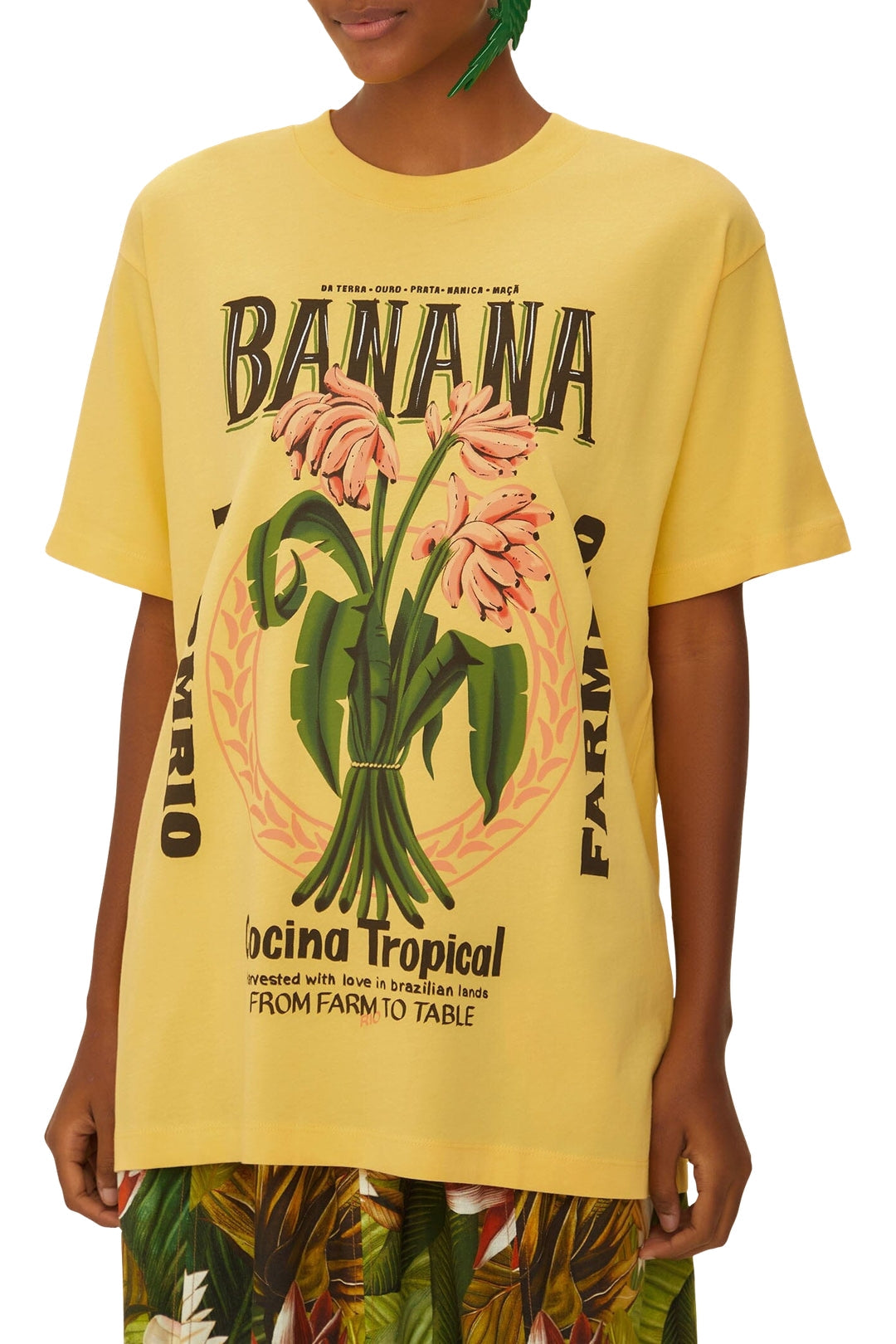 Banana Cocina cotton T-shirt - Yellow