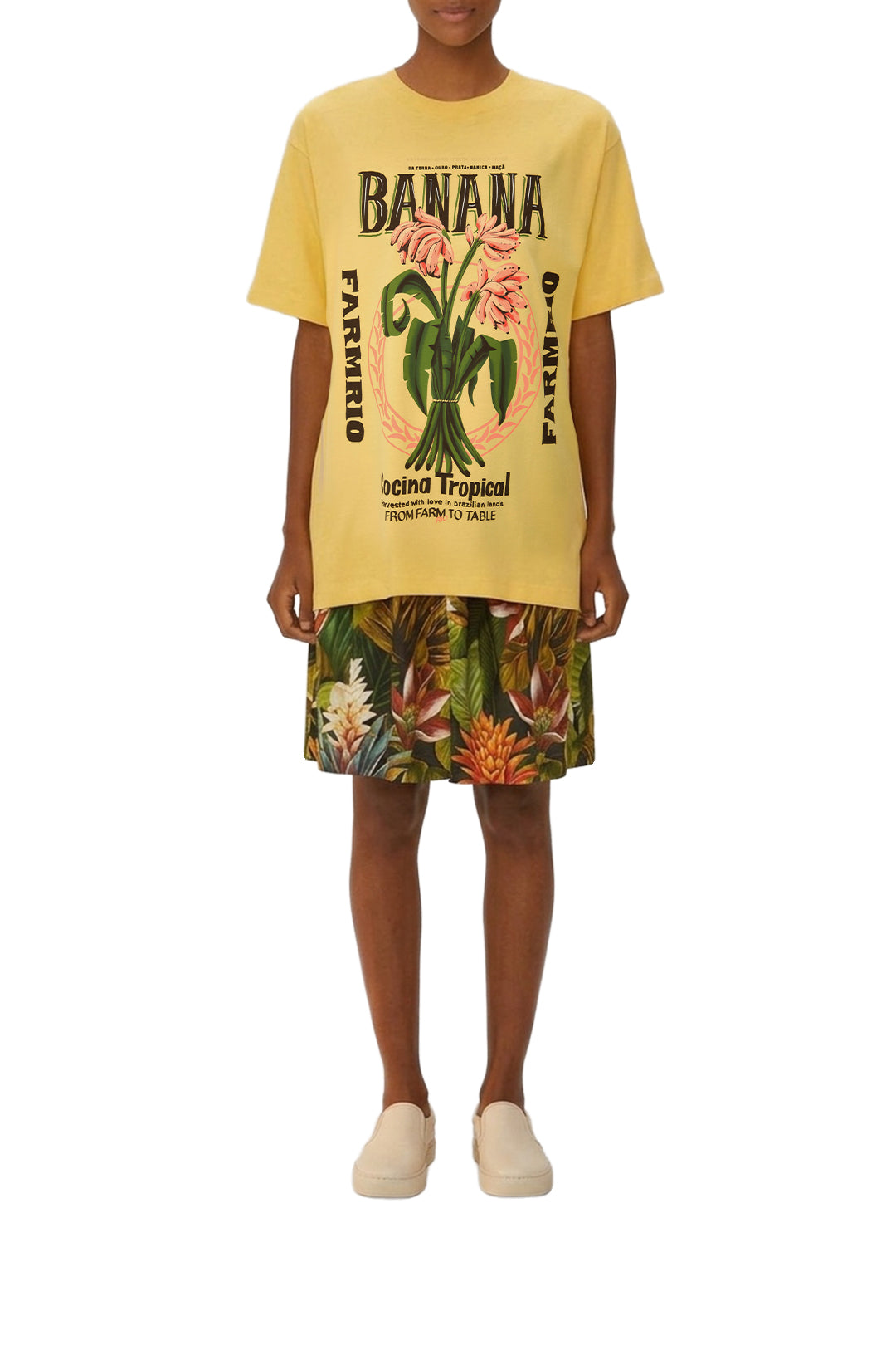 Banana Cocina cotton T-shirt - Yellow