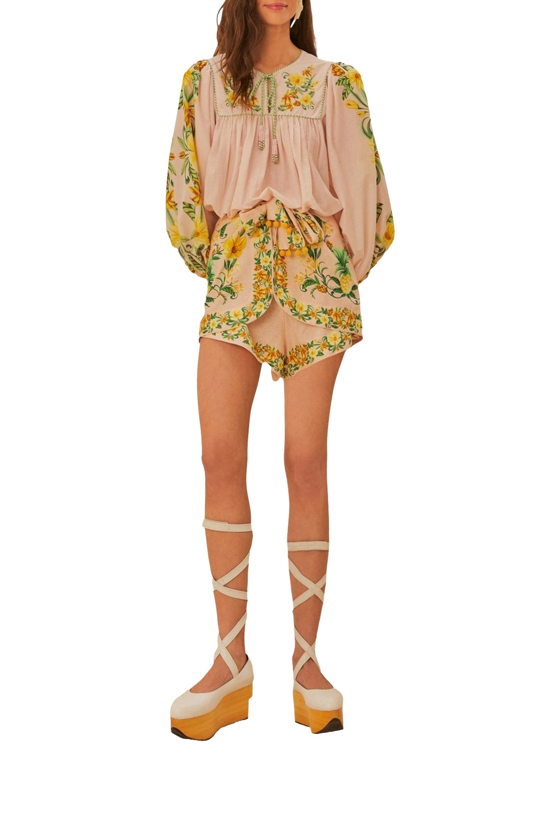 Botanical Beauty blouse in cotton - Pink