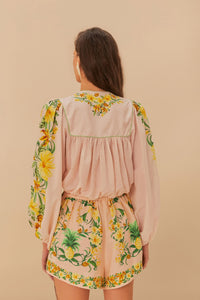 Botanical Beauty cotton blouse - Pink