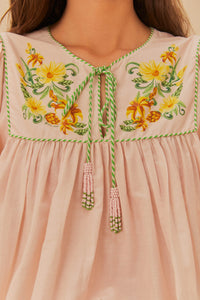 Botanical Beauty blouse in cotton - Pink