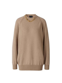 Pull à col rond avec chaîne - Marron & Dore