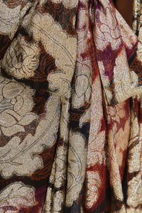 Robe longue jacquard et lurex - Rouge