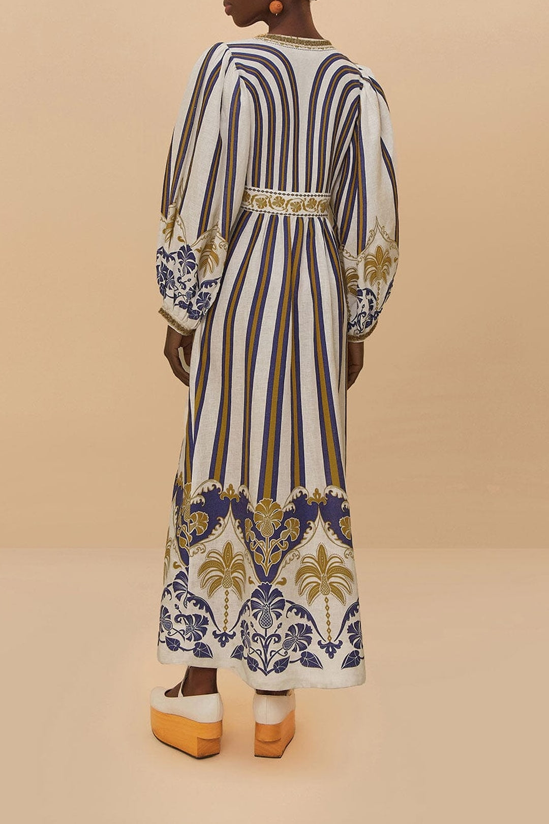 Robe longue Pineapple en lin - Multicolore