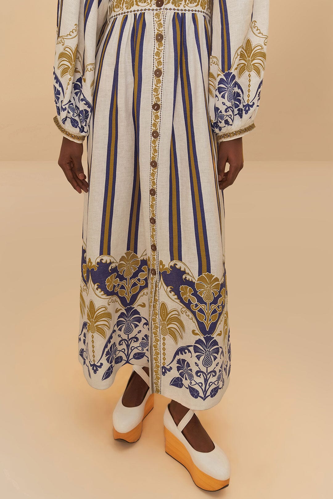 Robe longue Pineapple en lin - Multicolore