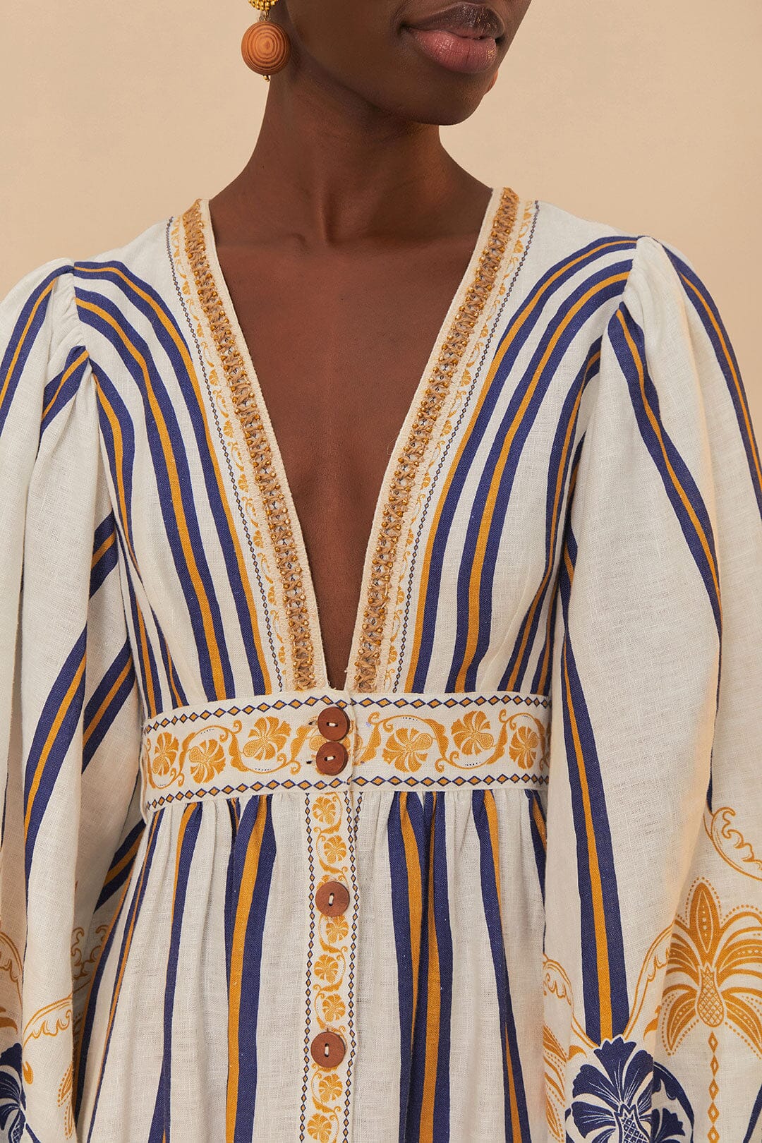 Robe longue Pineapple en lin - Multicolore