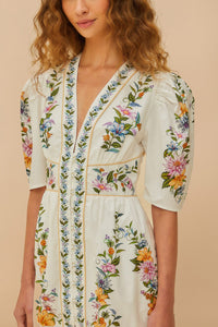 Robe courte Sweet Bloom en coton - Blanc