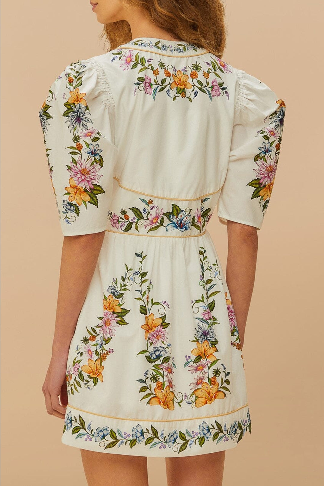Robe courte Sweet Bloom en coton - Blanc