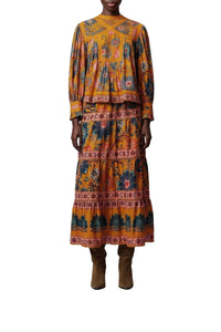 Mica long cotton skirt - Yellow