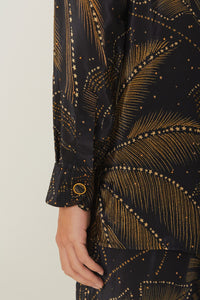 Chemisier Golden Foliage - Noir