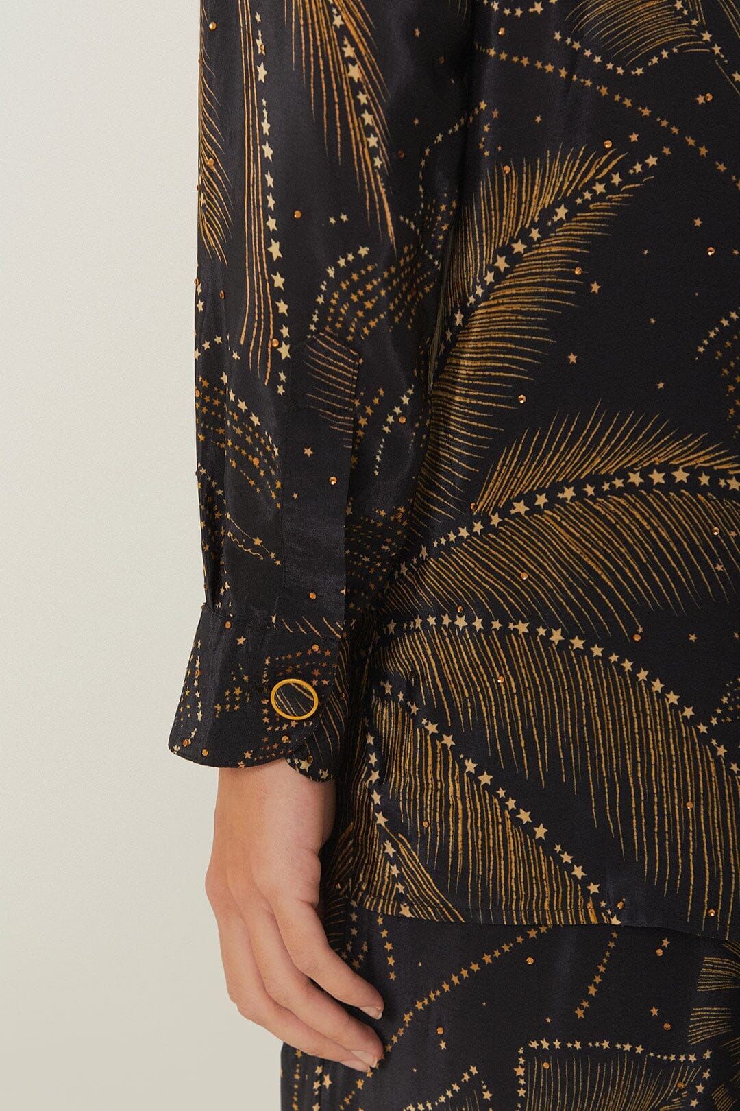 Chemisier Golden Foliage - Noir