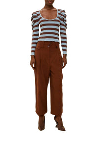 NEW_Blue + Brown Chemises & Blouses - Blue + Brown