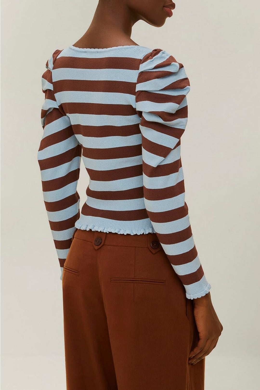 NEW_Blue + Brown Chemises & Blouses - Blue + Brown
