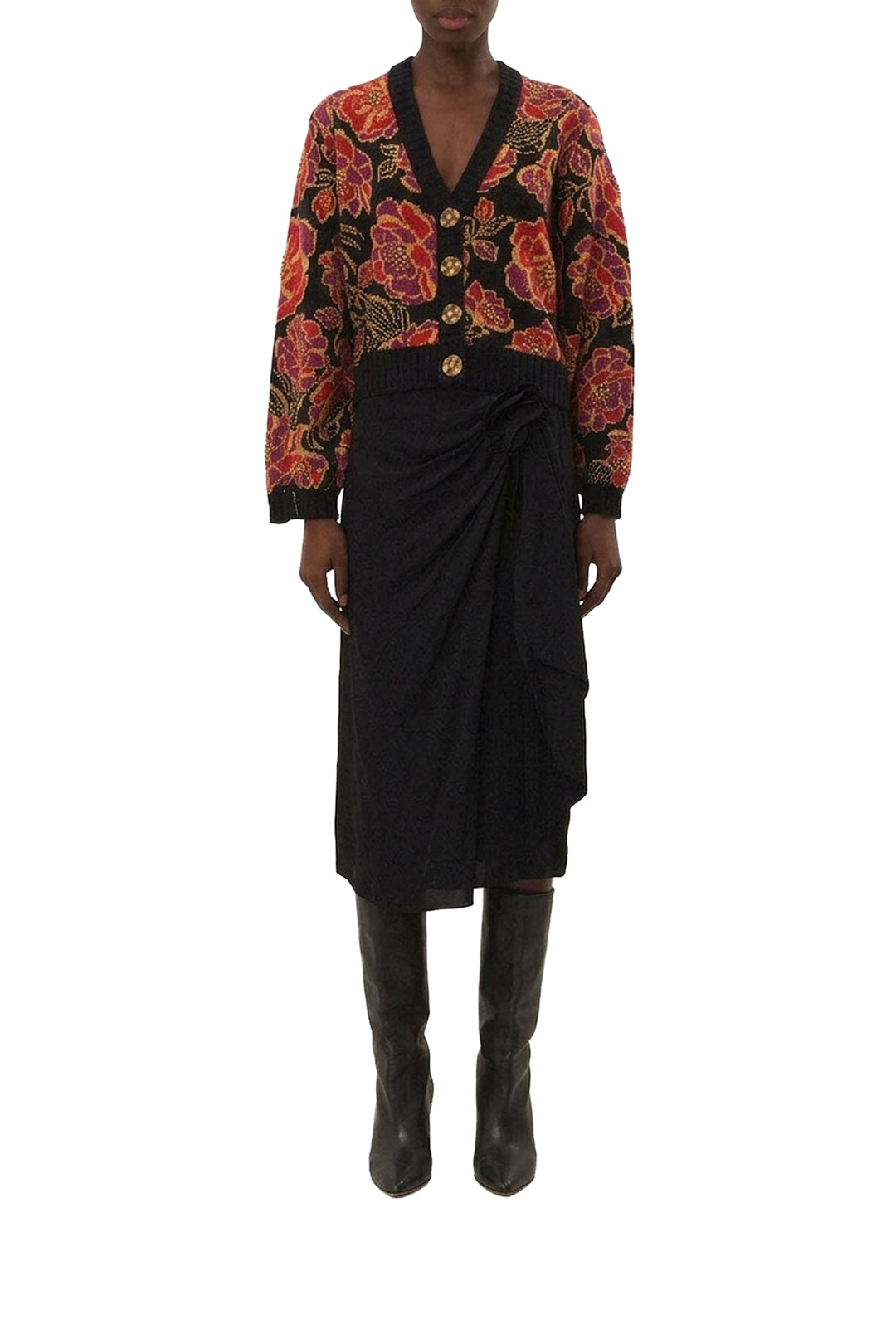Glittering Chita knitted cardigan - Black